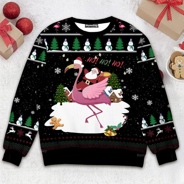 Flamingo And Santa - Christmas Gift For Adults - 3D Ugly Christmas Sweater QT309396