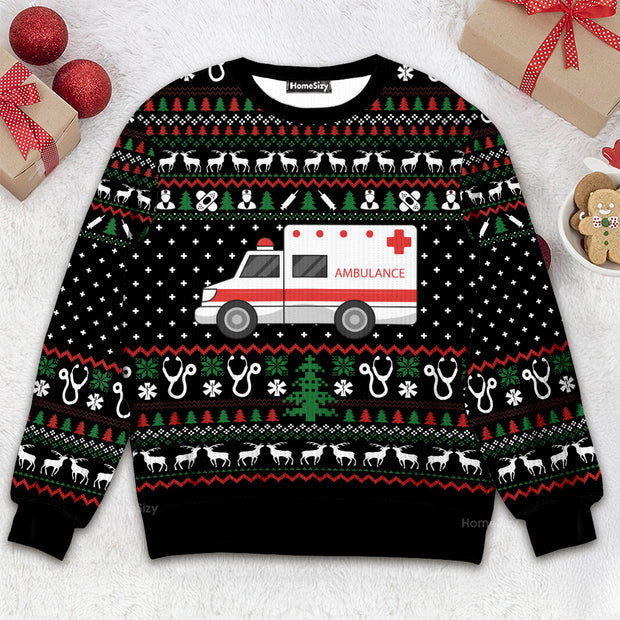 Paramedic Logo Ambulance Christmas Ugly Sweater QT211151Hj