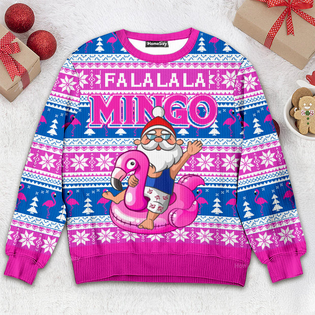 Fa La La La Mingo Santa Pink - Christmas Gift For Adults - 3D Ugly Christmas Sweater QT309728