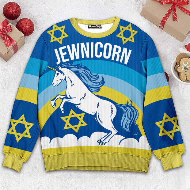 Jewnicorn Star Of David - 3D Ugly Christmas Sweater QT309263