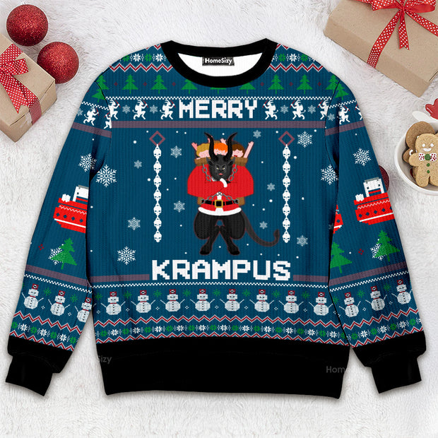 Merry Krampus - Christmas Gift For Adults - 3D Ugly Christmas Sweater QT309257