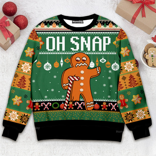 3D Oh Snap Gingerbread - Christmas Gift For Adults - Ugly Christmas Sweater QT309100
