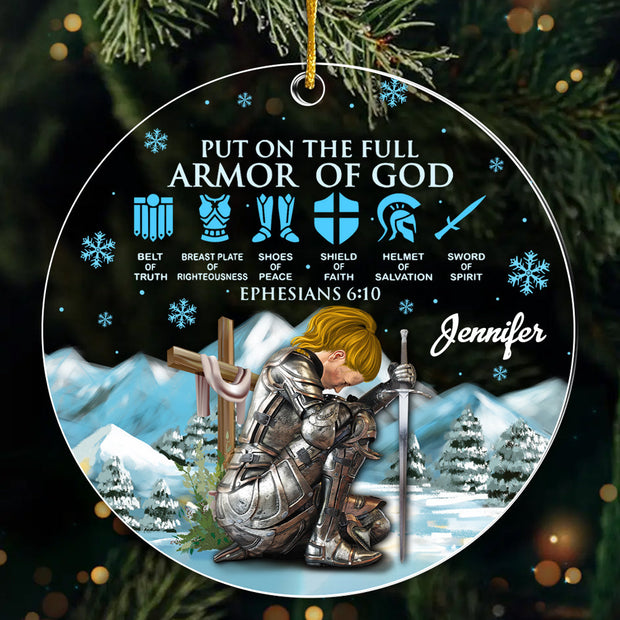Woman Warrior  Amor Of God Ephesians - Personalized Acrylic Ornament | CLGOD03 NL122