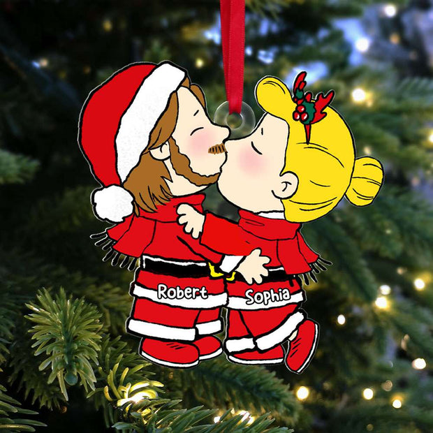 Peanut Christmas Puppy Love - Gift For Couples - Personalized Acrylic Ornament - CL45