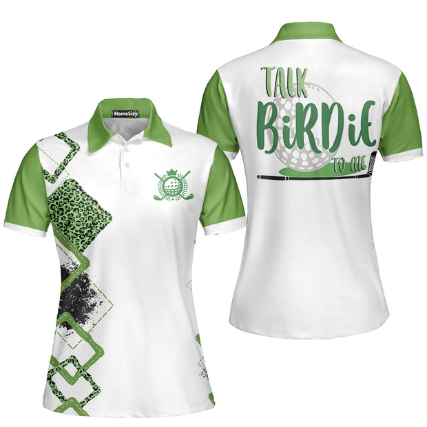 Talk Birdie To Me Golf Short Sleeve Women Polo Shirt
