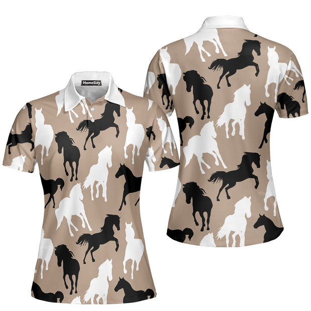 Horses Lover Shirt For Women Short Sleeve Women Polo Shirt QT303132Lc