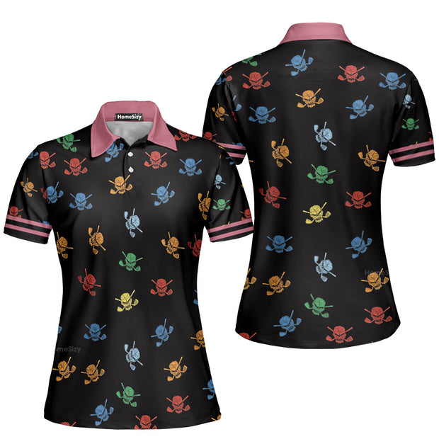 Golf Skull Unisex Tshirt V1 Short Sleeve Women Polo Shirt QT208480Lc