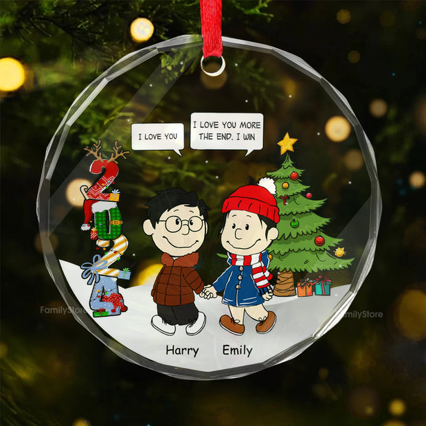 Peanut I Love You More The End I Win - Gift For Couples - Personalized Glass Ornament - CL43 NH96
