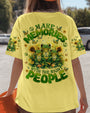 Make Memories with the Right People Cute Peaceful Frogs and Sunflowers AOP Shirts _5_ SRz24