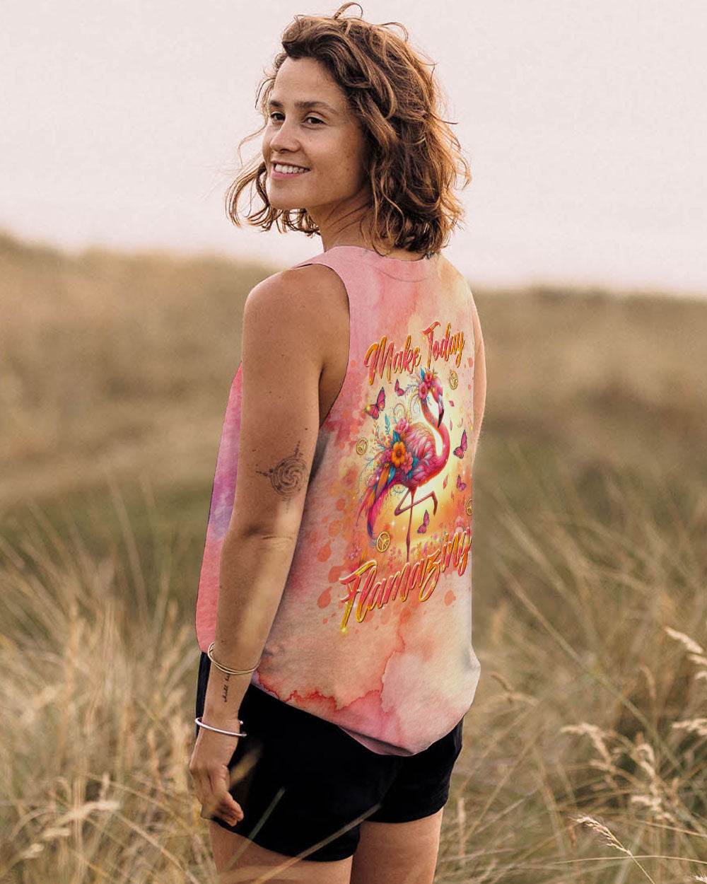 Make Today Flamazing Flamingo Pink Boho Tie Dye AOP Shirts _9_ 8KWkO