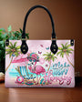 Make Today Flamazing Pink Flamingo SummerBeach Leather Bag for Women _1_ AJOTi