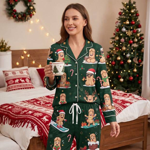Funny Christmas Button Up Gift For Adult, Kid - Personalized Pajama