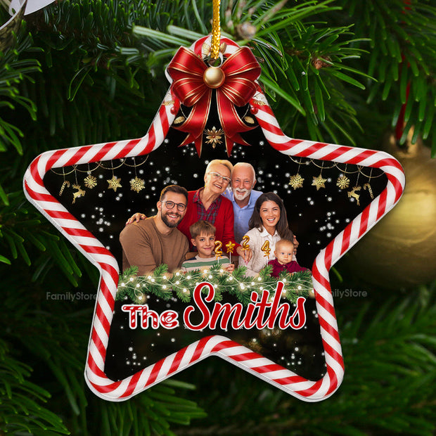 Custom Photo Face Family Holiday Joy - Gift For Family - Personalized Acrylic Ornament NA94 CU4091024