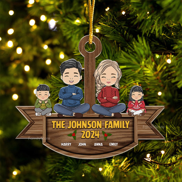 Family Together On Holiday - Christmas Gift For Family Members - Personalized Acrylic Ornament  - CL35 NA94