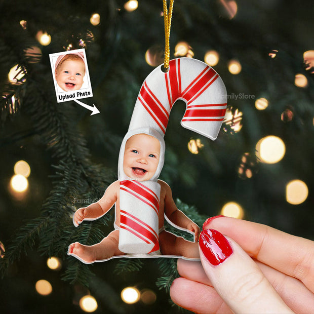 Custom Photo Baby Funny Fits In The Cute Costume - Gift For Family - Personalized Acrylic Ornament NA94