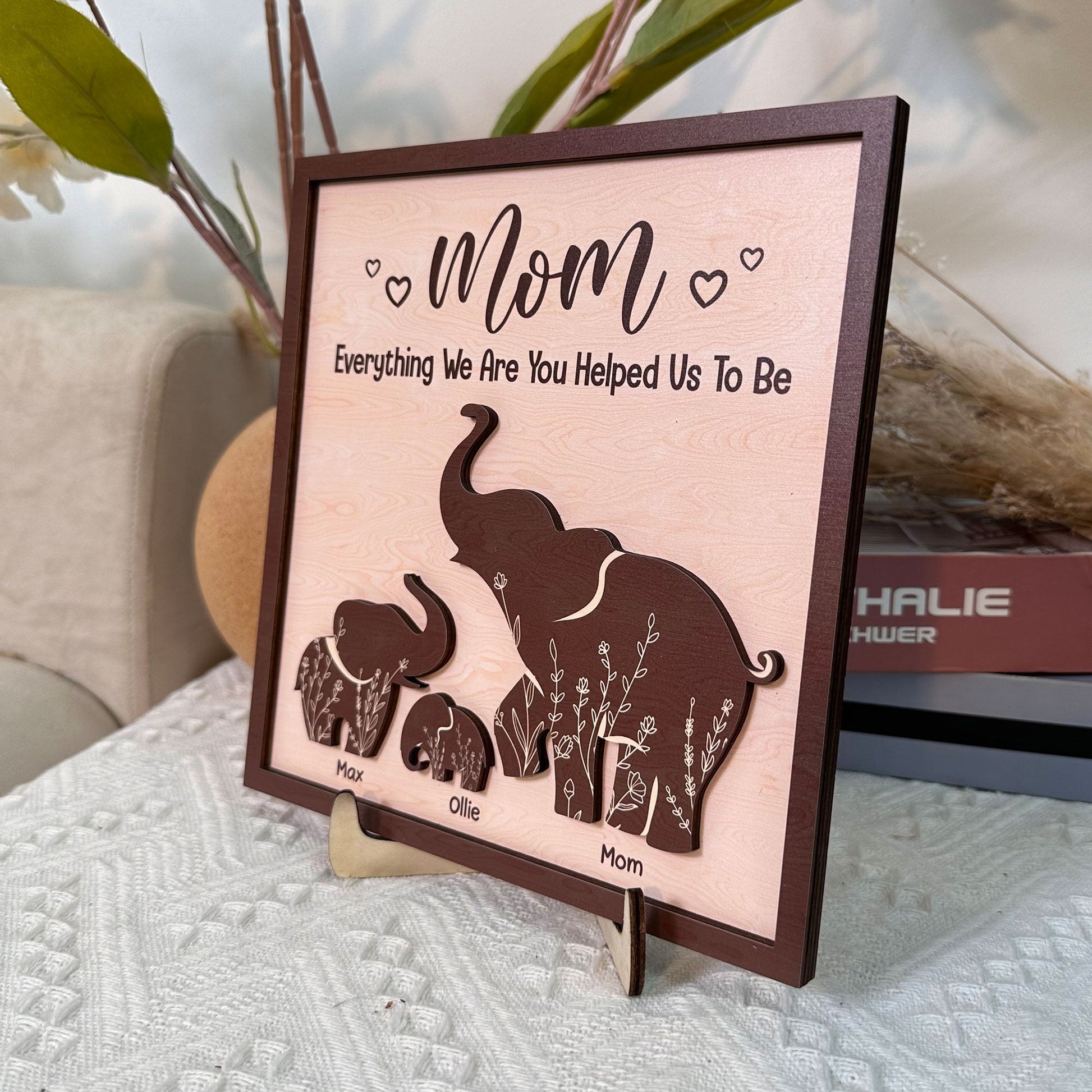 Mom Everything We Are You Helped Us To Be Mother_S Day Personalized Wooden Plaque 3
