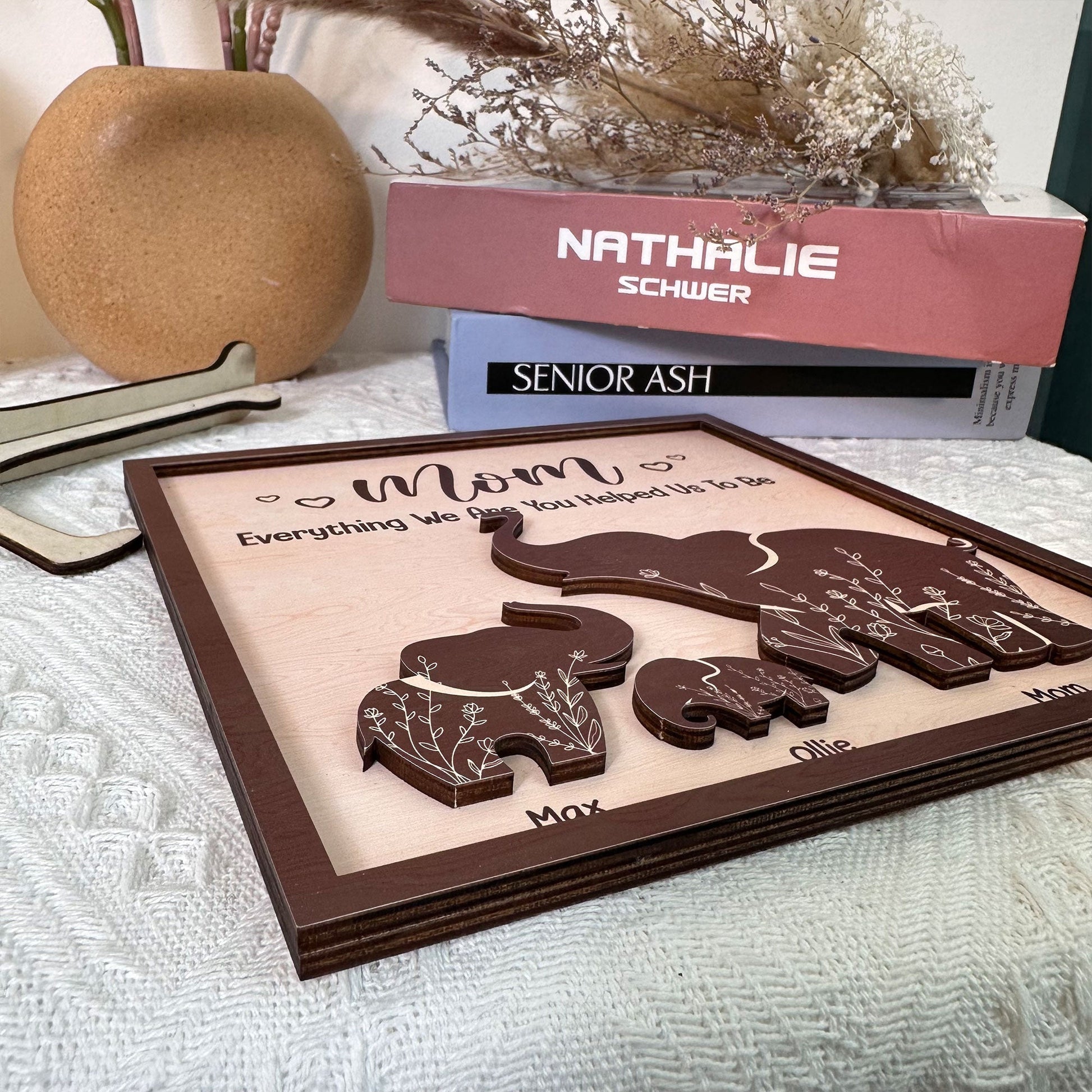Mom Everything We Are You Helped Us To Be Mother_S Day Personalized Wooden Plaque 4
