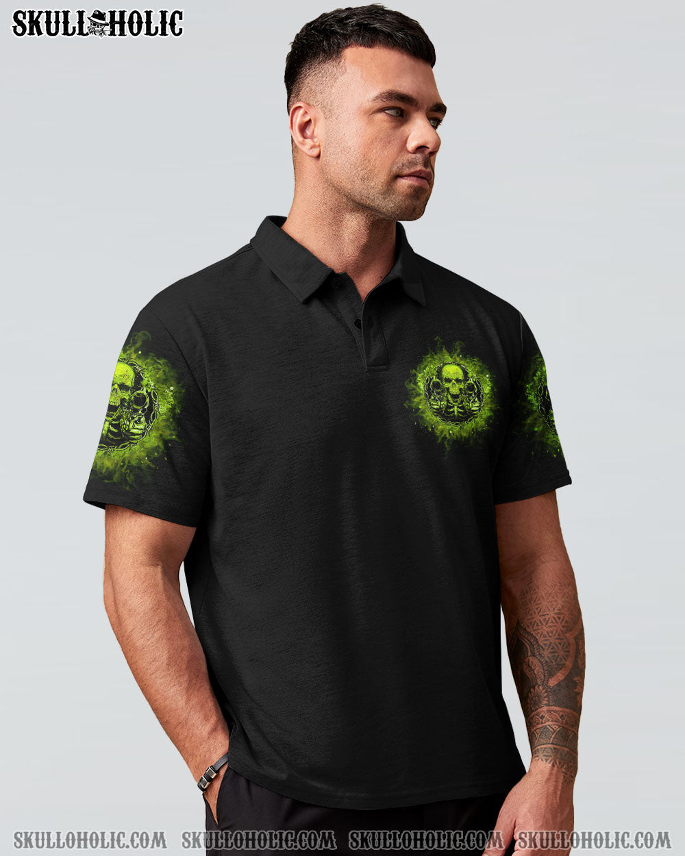 My Guns My Freedom Expect an Appropriate Response Green Skull Graphic Tee AOP Shirts _15_ XZlHL