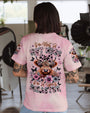 Not a Hot Mess Im A Spicy Disaster Cute Cow Design with Flowers _26 Butterflies AOP Shirts _12_ WjBqr