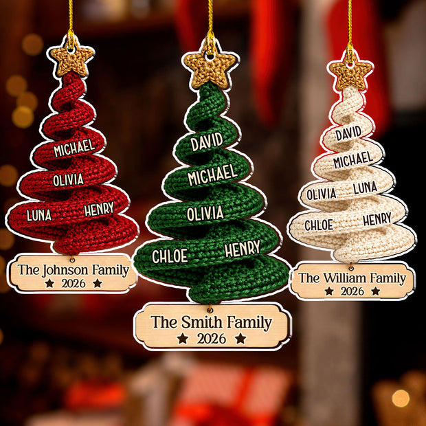 Our Little Name Tree   - Personalized Acrylic Ornament - Gift For Family