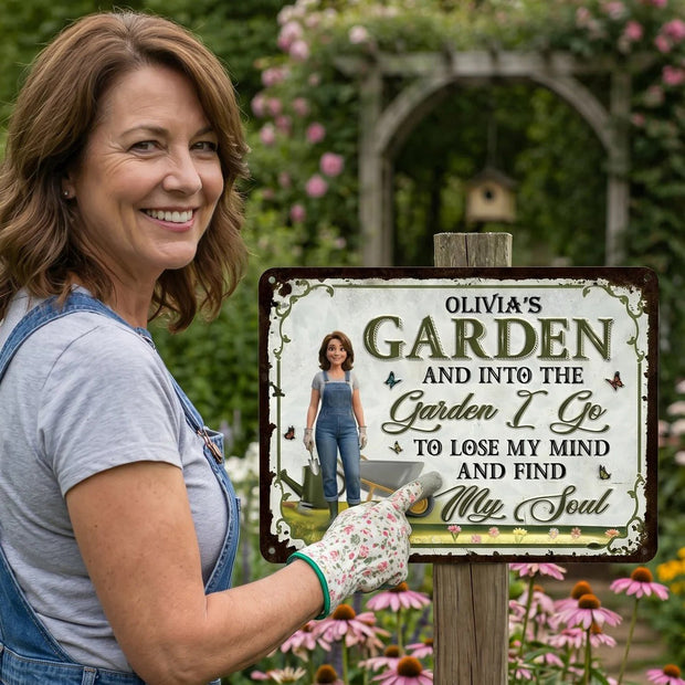 Into The Garden I Go - Personalized Custom Metal Signs - Gift for Gardening Lovers