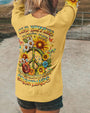 Old Hippies Into Crazy Grandmas Funny Sunflower Peace Sign AOP Shirts _7_ jZcaD