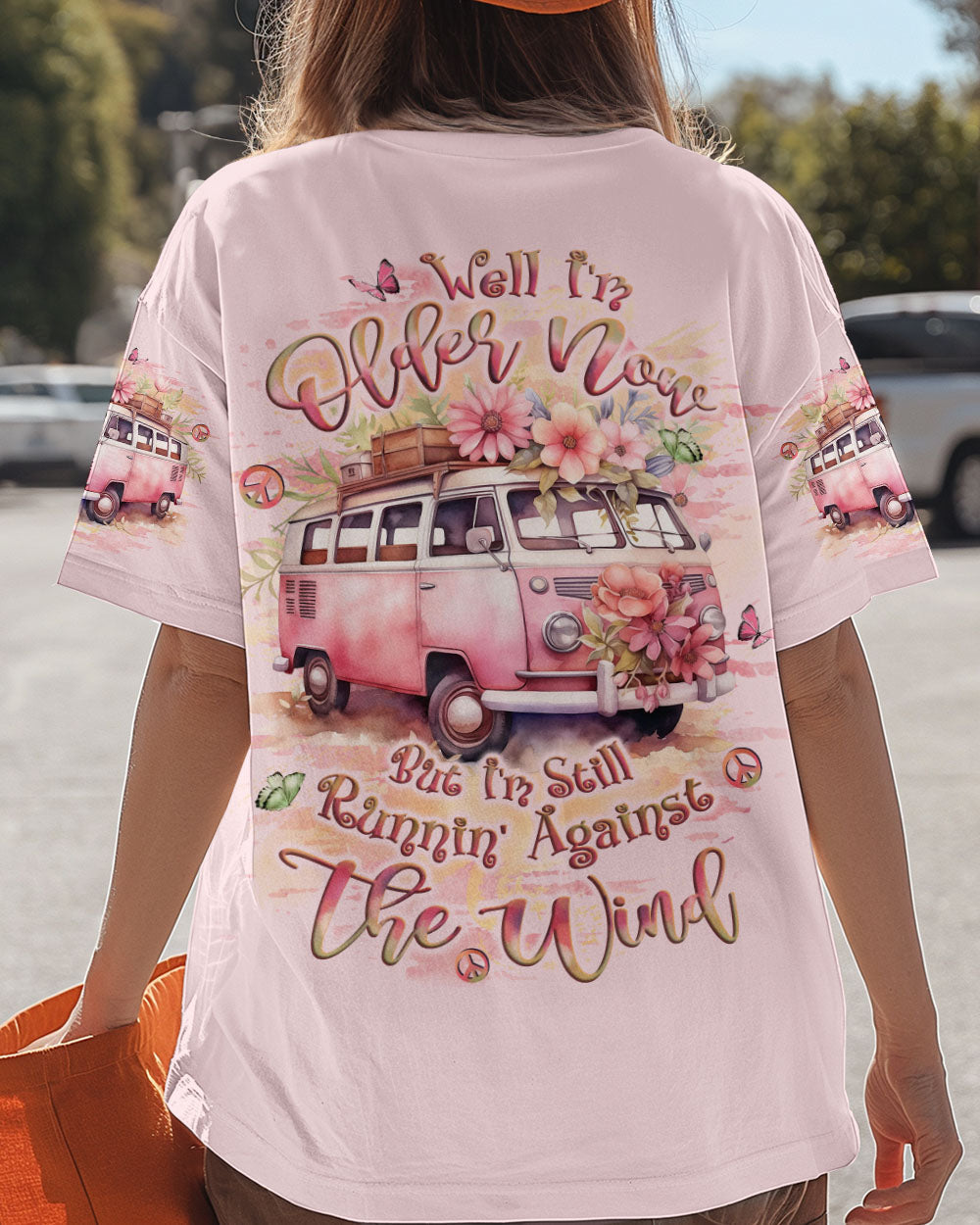 Older Now But I_E2_80_99m Still Runnin_E2_80_99 Against The Wind VW Van and Flower Hippie AOP Shirts _13_ 2l3cu