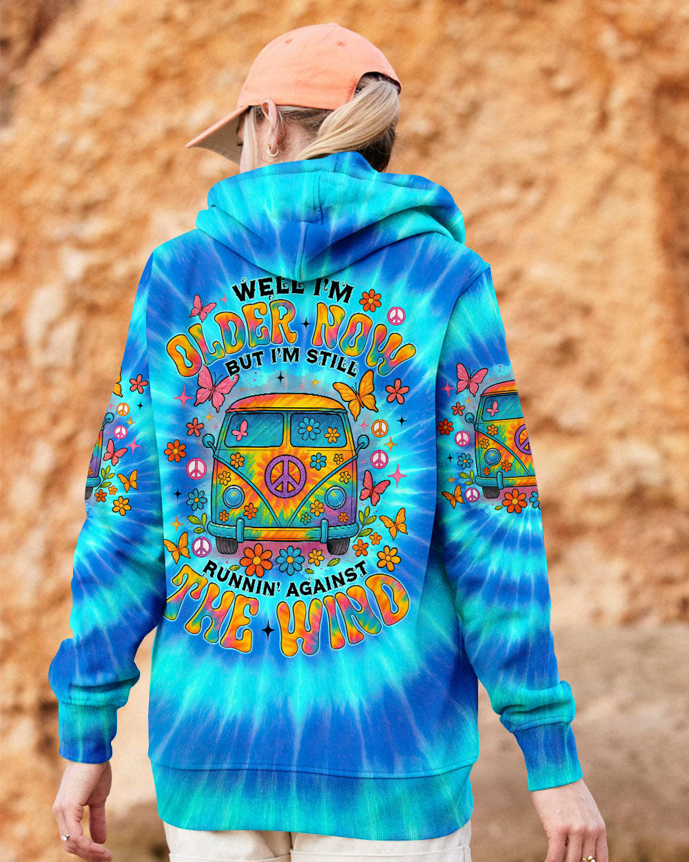 Older Now But I_E2_80_99m Still Runnin_E2_80_99 Against the Wind Blue Tie Dye Peace Van AOP Shirts _2_ OQhpz