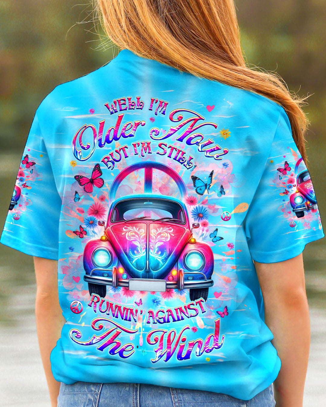 Older Now But I_E2_80_99m Still Runnin_E2_80_99 Against the Wind Blue Vintage Hippie Car AOP Shirts _3_ RwX7g