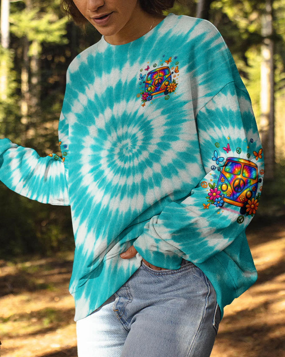 Older Now But I_E2_80_99m Still Runnin_E2_80_99 Against the Wind Hippie Bus Tie Dye Graphic AOP Shirts _9_ vk6Ej
