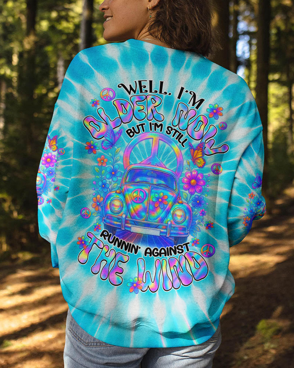 Older Now But I_E2_80_99m Still Runnin_E2_80_99 Against the Wind Retro Hippie Car Tie Dye AOP Shirts _9_ JLZJu