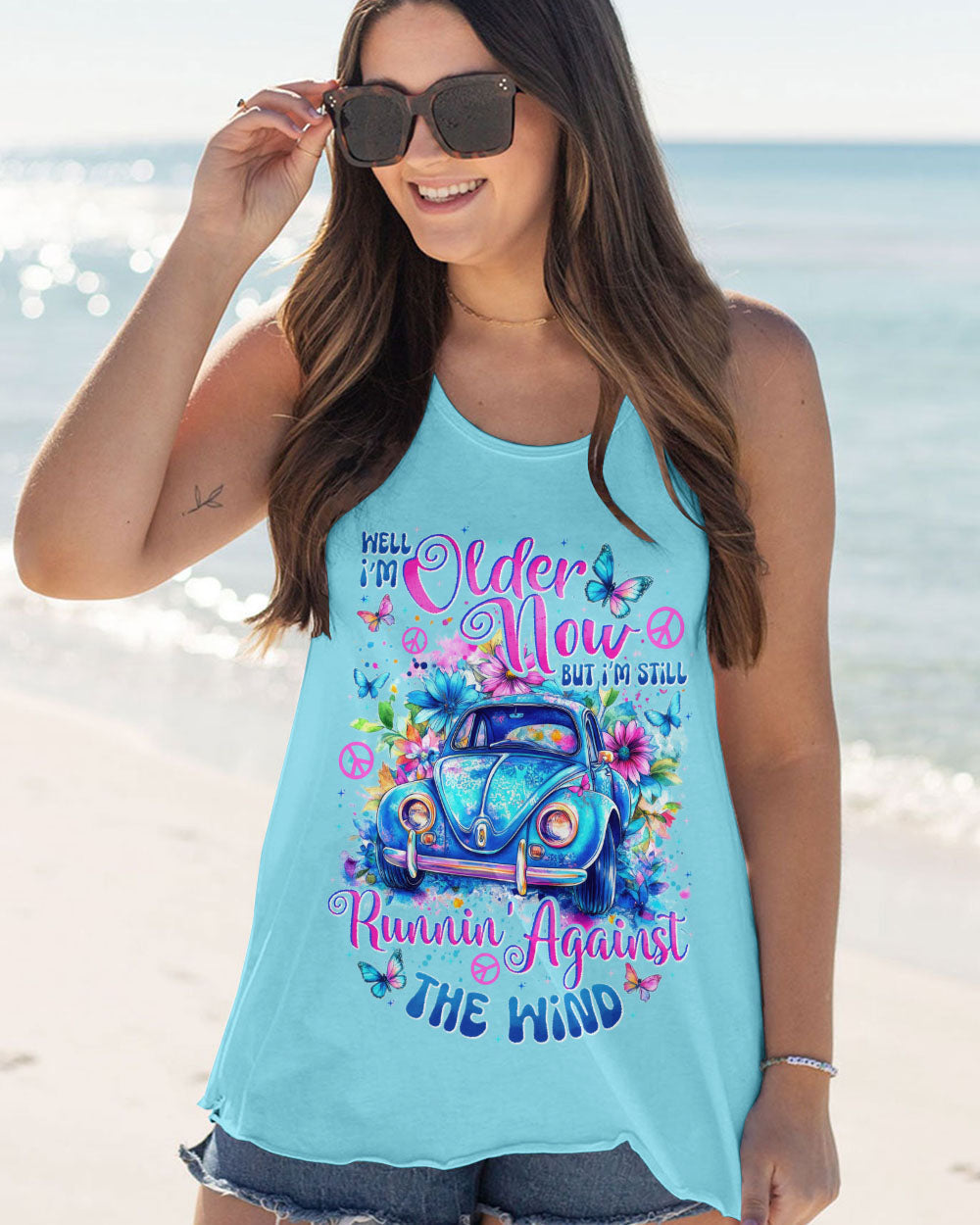 Older Now But Im Still Runnin Against the Wind Blue Retro Car Graphic AOP Shirts _11_ 5taOB