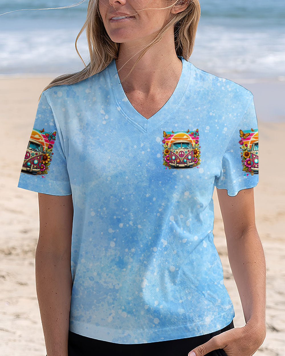 Older Now But Im Still Runnin Against the Wind Floral VW Bus Graphic AOP Shirts _4_ 9QeJL