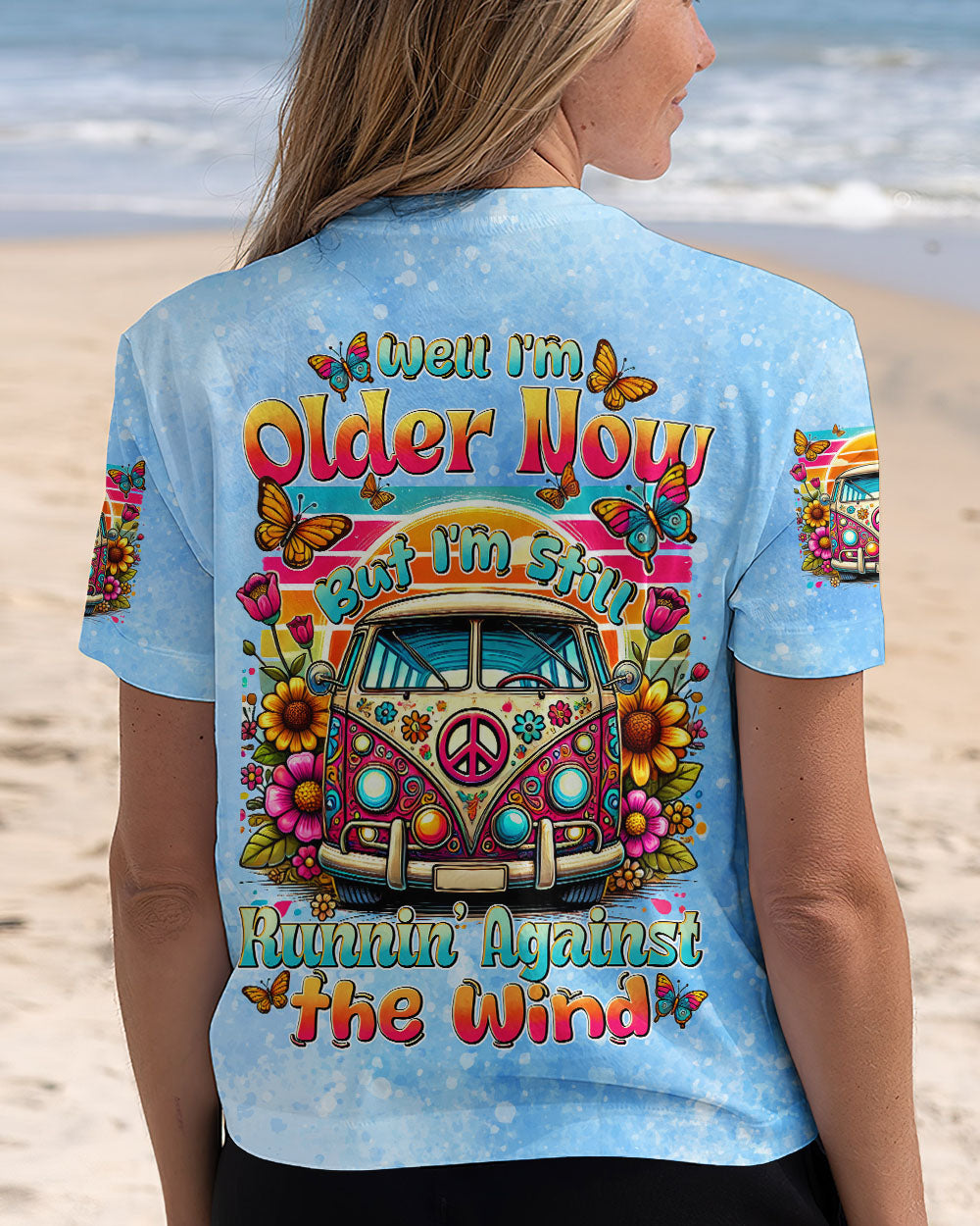 Older Now But Im Still Runnin Against the Wind Floral VW Bus Graphic AOP Shirts _5_ 1Zwir