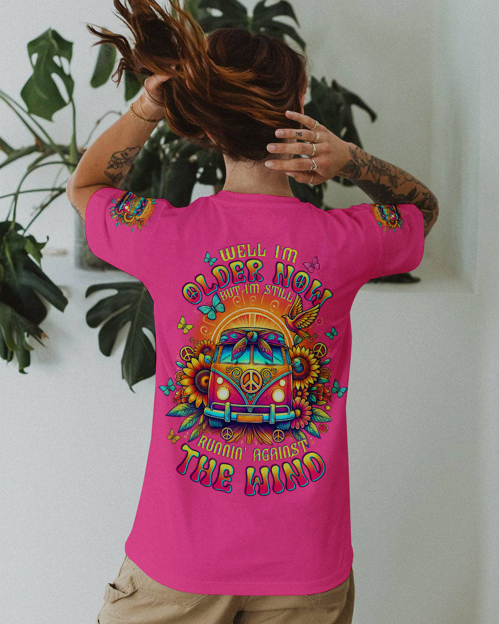 Older Now But Im Still Runnin Against the Wind Retro Van and Sunflowers AOP Shirts _10_ NuWlA