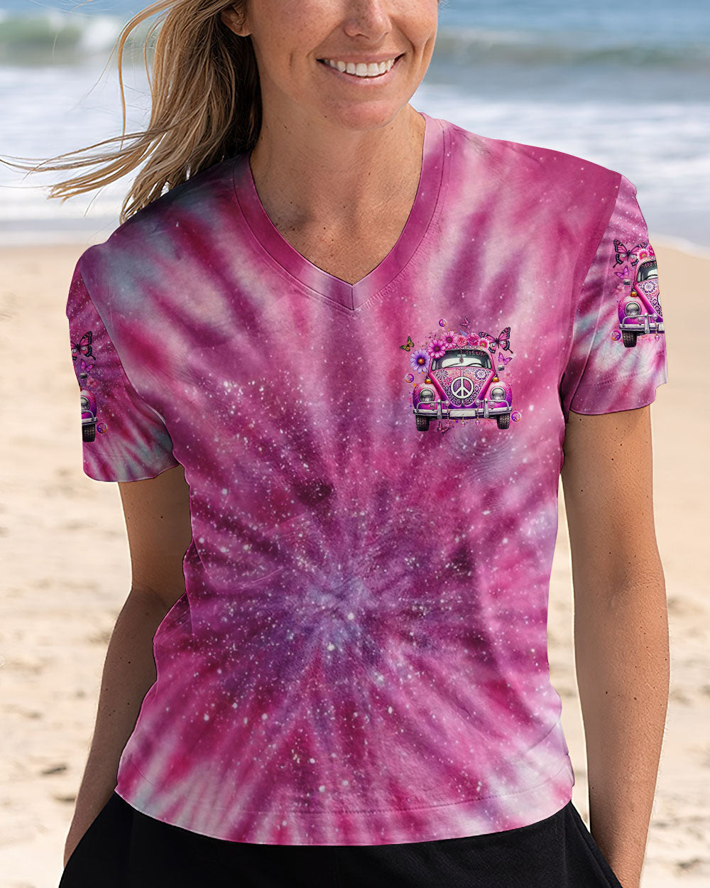 Older Now But Im Still Running Against The Wind Hippie Tie Dye Peace Car AOP Shirts _11_ 5xV1U