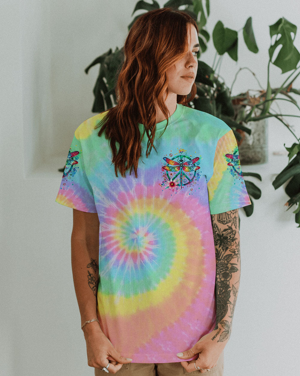Older Now But Im Still Running Against The Wind Tie Dye Colorful Dragonfly AOP Shirts _3_ nqll5