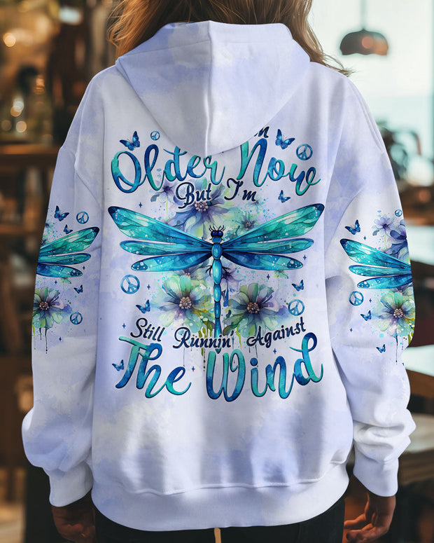 Older Now But Still Runnin Against the Wind - Blue Dragonfly Floral - AOP Shirts