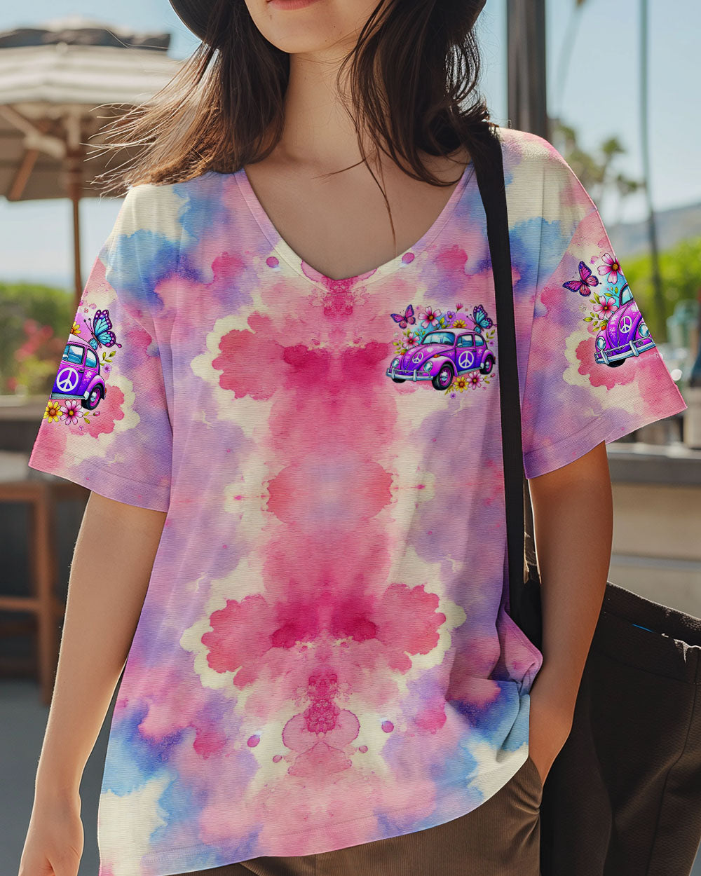 Older Now But Still Runnin Against the Wind Tie Dye Purple VW Bug AOP Shirts _4_ 1CS8x