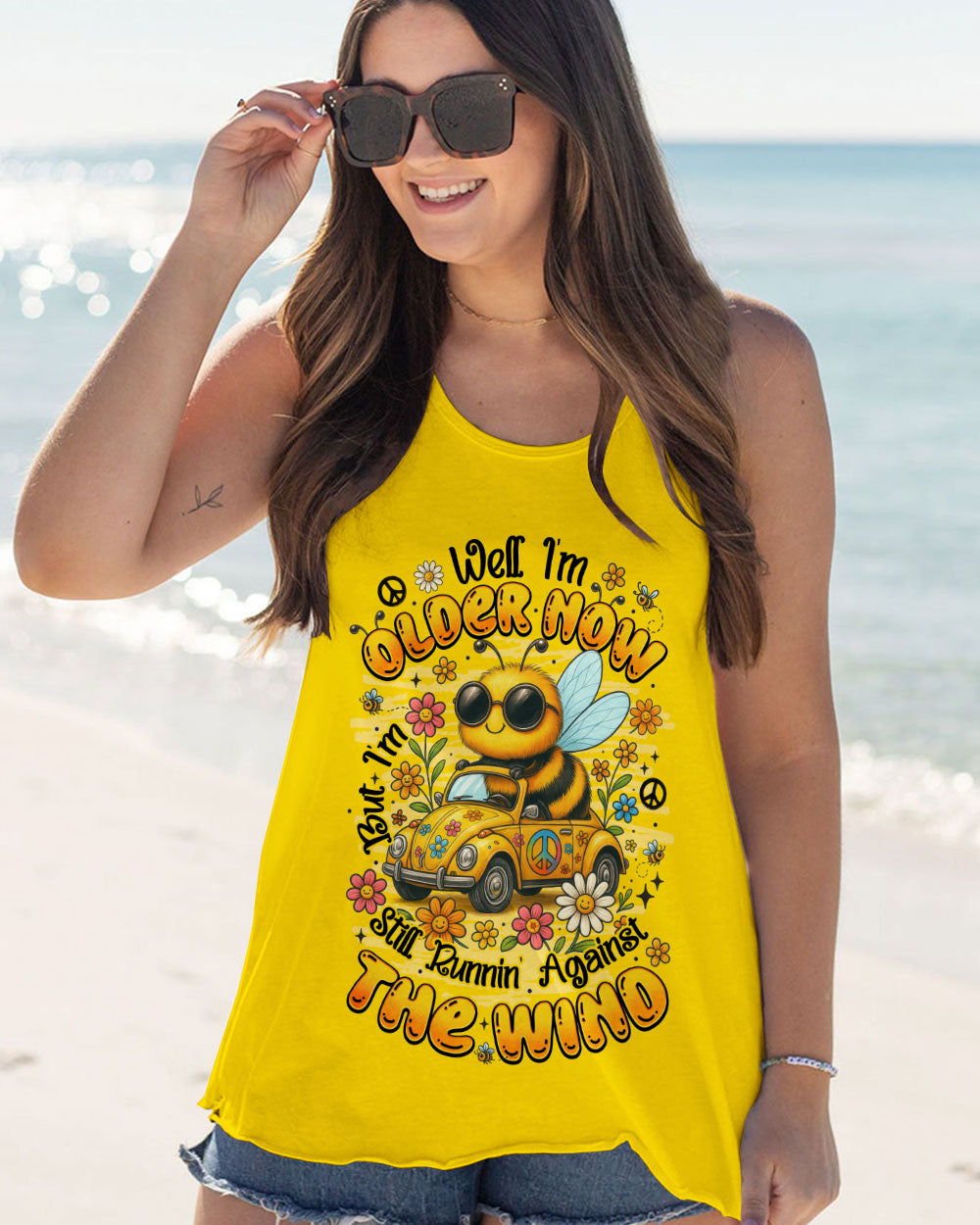 Older Now But Still Running Against The Wind Peace and Love Flower Power AOP Shirts _5_ OrkcE