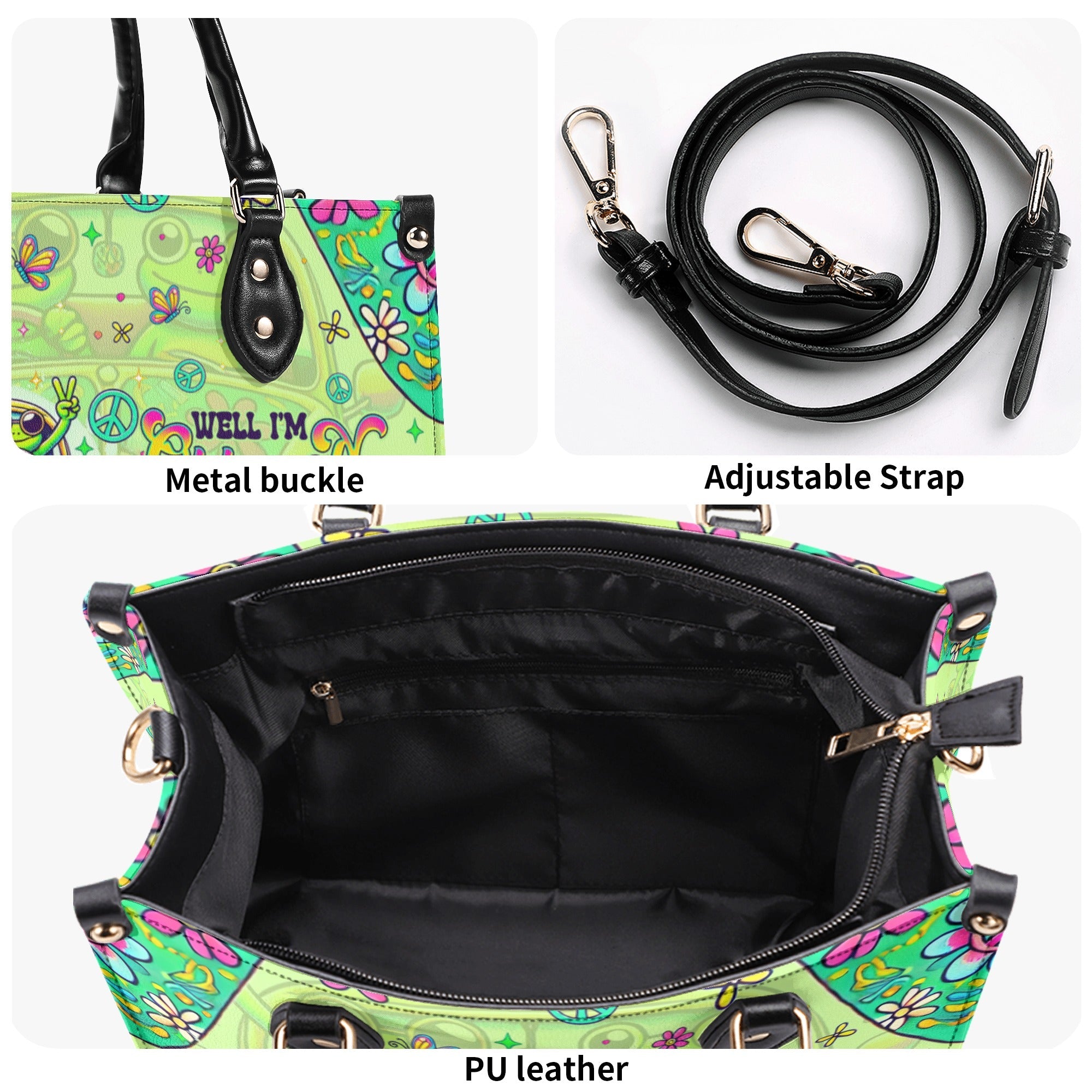 Older Now But Still Running Against The Wind Retro VW Couple Frog Hippie Leather Bag _8_ jViHz