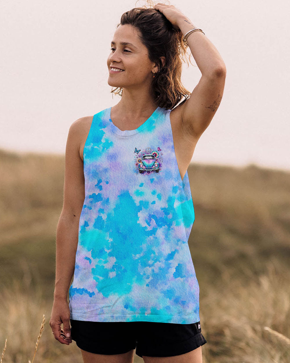 Older Now But Still Running Against The Wind Tie Dye VW Bug with Floral AOP Shirts _6_ mBE6v
