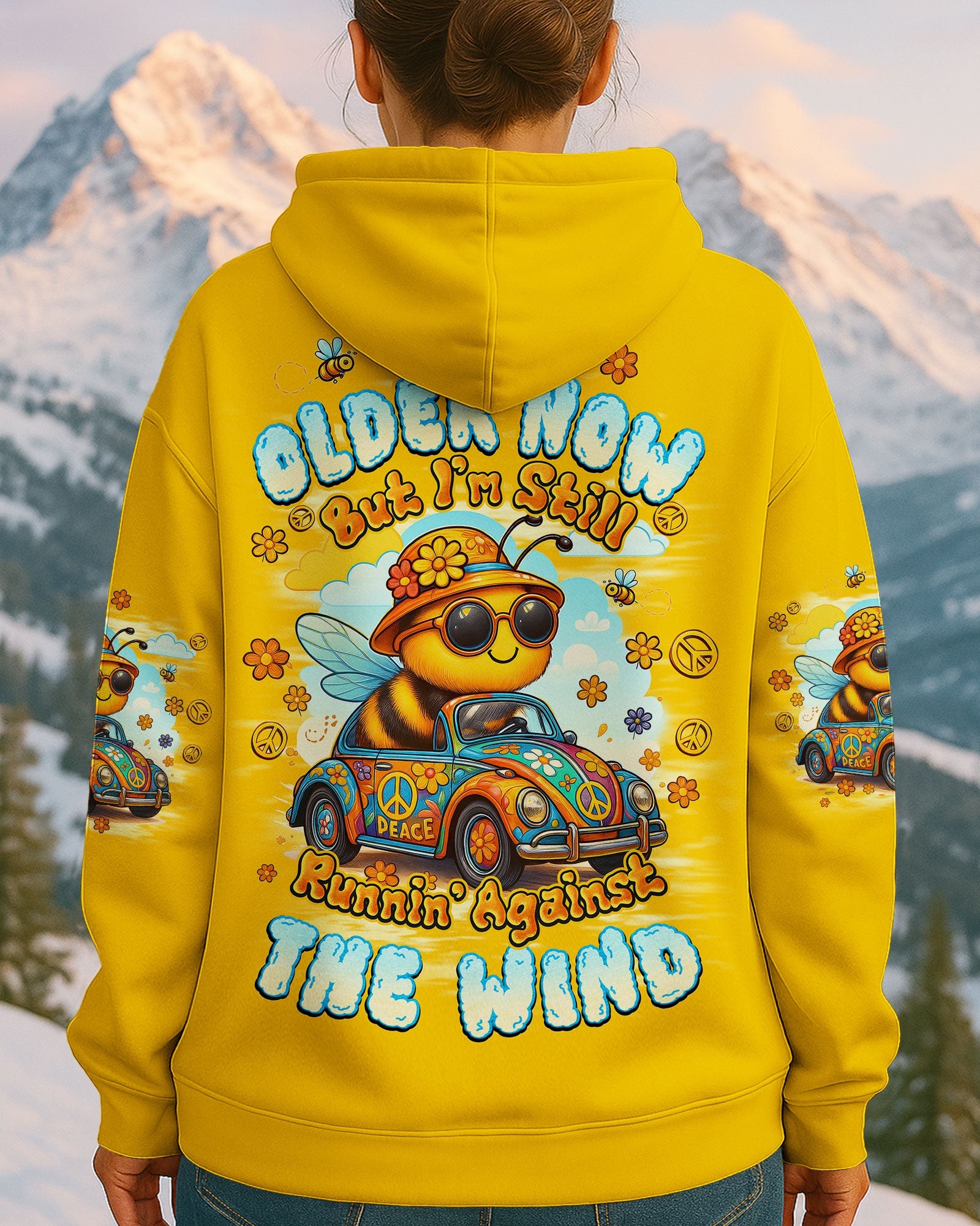Older Now But Still Running Against The Wind Vintage Bee Peaceful VW Car AOP Shirts _5_ XVLr7