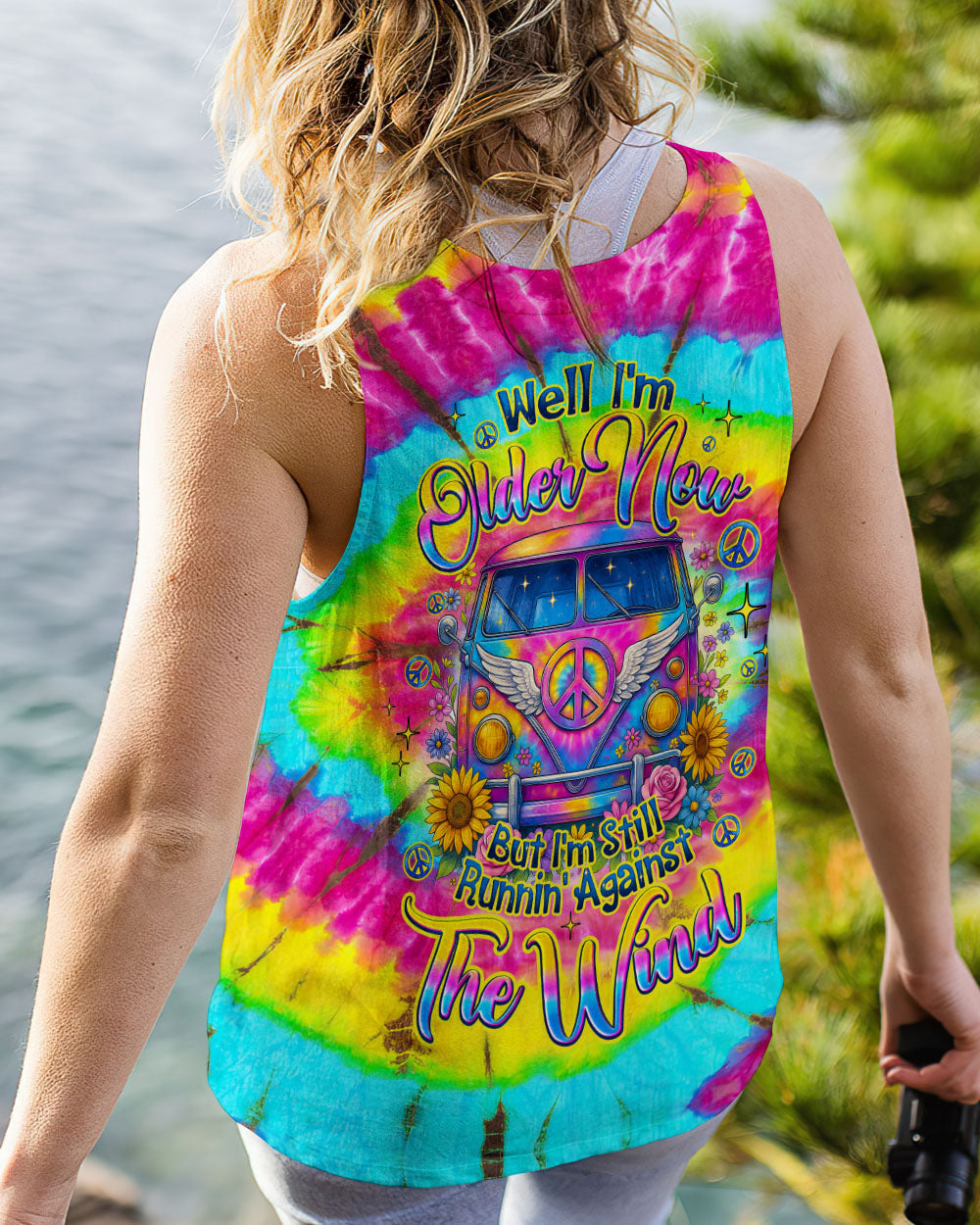 Older Now But Still Running Tie Dye Peace Sign VW Van Peace _26 Sunflowers AOP Shirts _15_ f0qbS