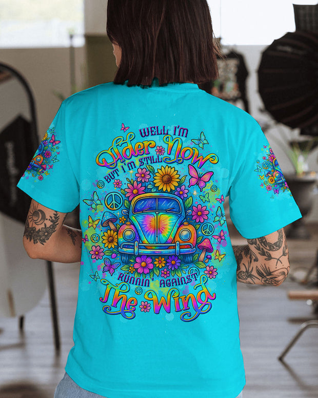 Older Now Runnin? Against the Wind - Psychedelic Tie Dye Car Graphic for Women - AOP Shirts