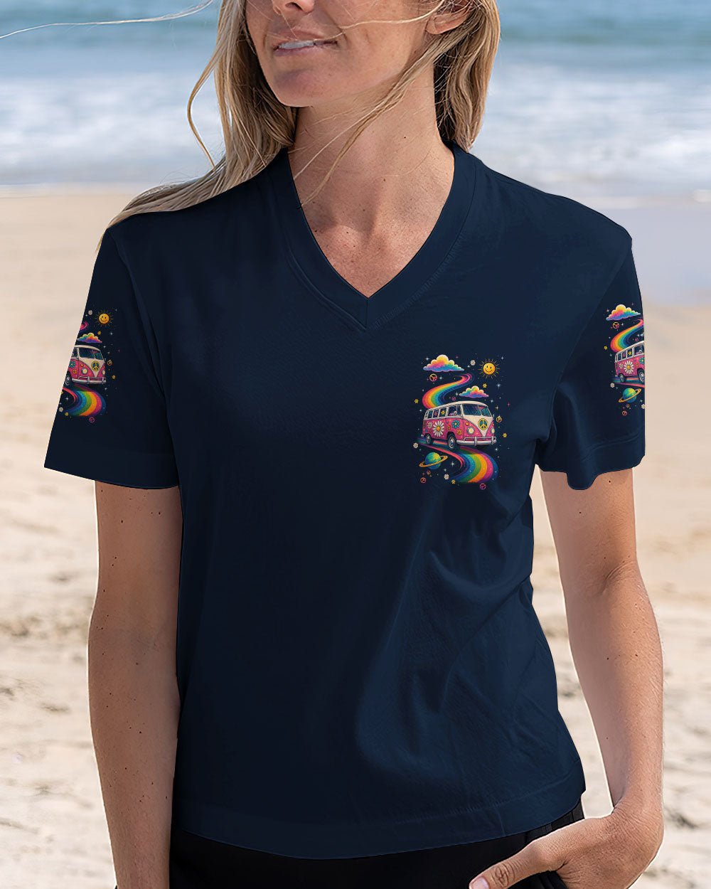 Older Now Running Against The Wind Hippie Van Peace _26 Flower Power Design AOP Shirts _2_ l6ddT