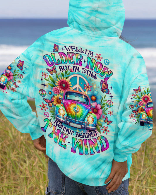 Older Now Running Against the Wind Peace VW Bus _26 Flower Power Perfect for Hippie Style AOP Shirts _1_ 2XWb2
