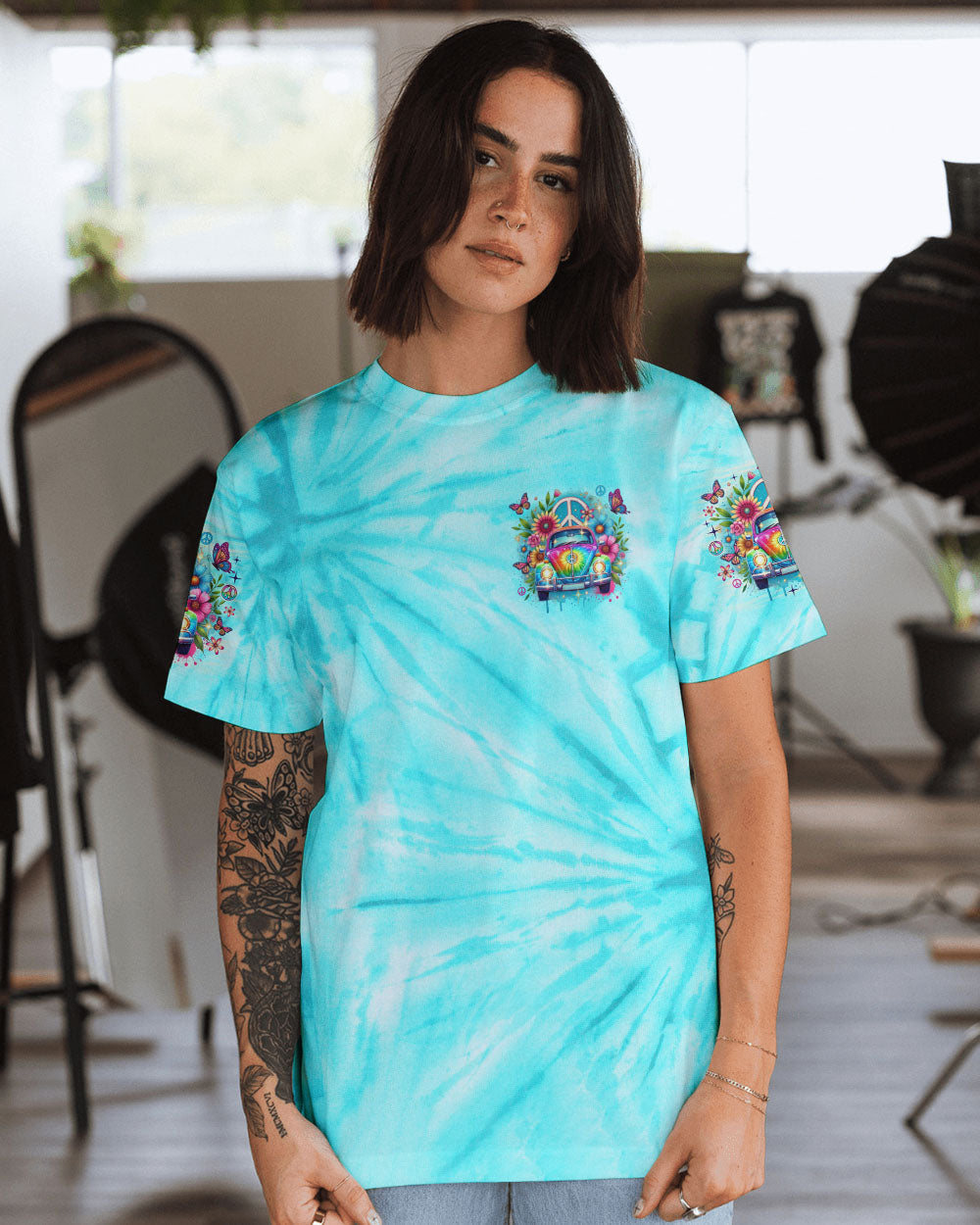 Older Now Running Against the Wind Peace VW Bus _26 Flower Power Perfect for Hippie Style AOP Shirts _9_ CeWlR
