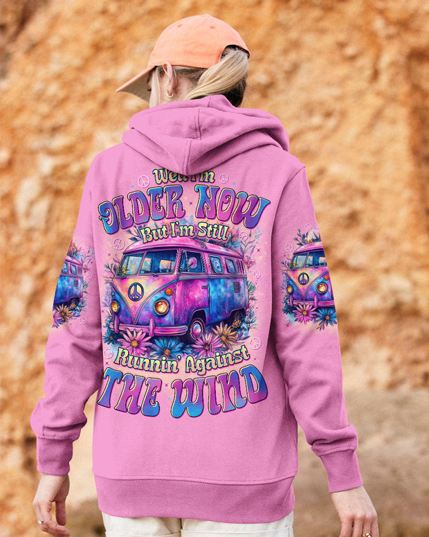 Older Now Still Runnin Against The Wind - Retro Floral Van Hippie - AOP Shirts