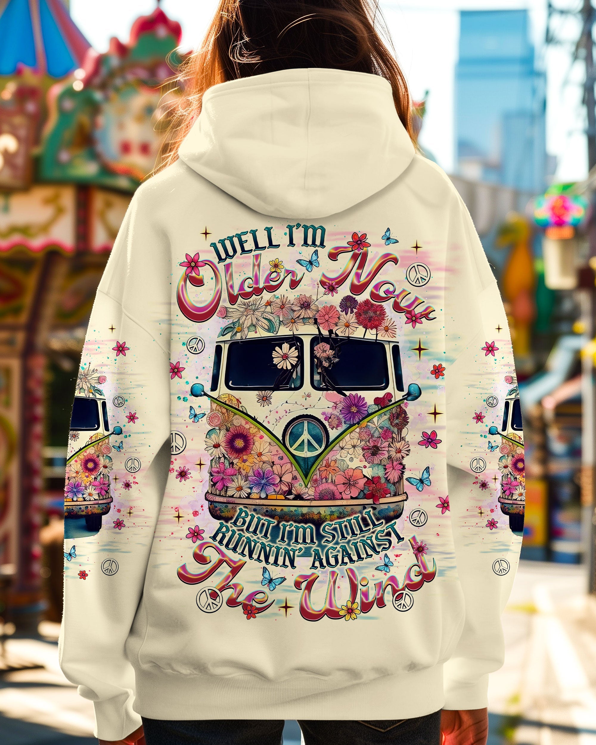Older Now Still Runnin Against the Wind Floral Hippie Van AOP Shirts _1_ 4EnfZ
